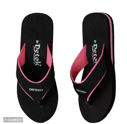 Elegant Black EVA Printed Flip Flops For Women-thumb0