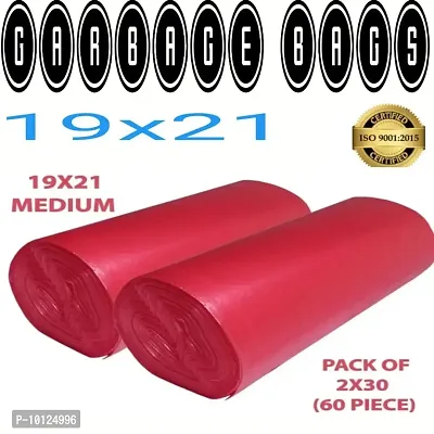 OXO-Biodegradable RED Garbage Bag 19X21 Pack of 02 ( 60 Pcs ) Medium Size 12 L