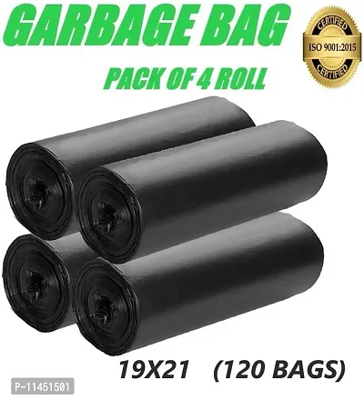 BLACK Dustbin bags \OXO-Biodegradable Garbage Bags | Plastic bags |garbage/dustbin bag pack of 04 ROLL Medium 19*21 in