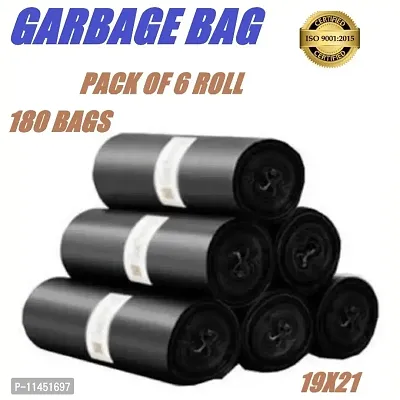 BLACK Dustbin bags \OXO-Biodegradable Garbage Bags | Plastic bags |garbage/dustbin bag pack of 6 Medium 19*21 in