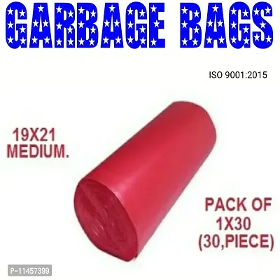 HR Garbage Bags Size Medium (19 X 21 in) (48X 53 cm) 30 Pieces Packs of 1 RED OXO-Biodegradable for Kitchen,Office Dustbin Bag Trash Bag Medium 8 L Garbage Bag??( 30 Bag )-thumb0