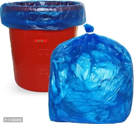 BLUE Dustbin bags \Biodegradable Garbage Bags | Plastic bags |garbage/dustbin bag Medium 19X21 in 6 ROLL ( Pack of: 180 BAG )-thumb2