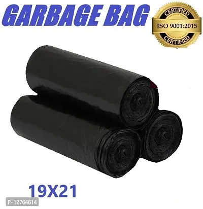 H R OXO-Biodegradable black Garbage Bag 19X21 Pack of 03 ( 90 Pcs ) Medium Size 10 L-thumb0