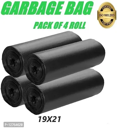 OXO-Biodegradable BLACK Garbage Bag 19X21 Pack of 04 ( 120 Pcs ) Medium Size 10 L-thumb0