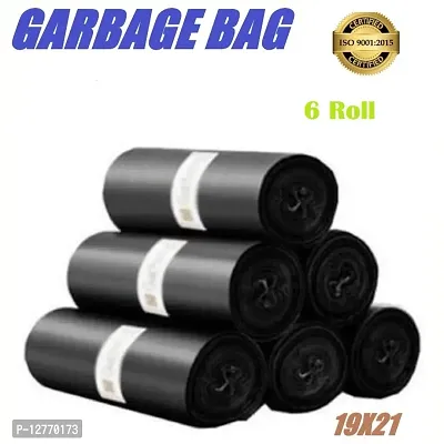 H R OXO-Biodegradable black Garbage Bag 19X21 Pack of 6 ( 180 Pcs ) Medium Size 11 L-thumb0