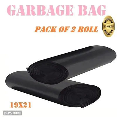 H R OXO-Biodegradable Medium Size black 2 Roll Garbage Bag 19x21 (2X30  60 PCS)  Medium-thumb0