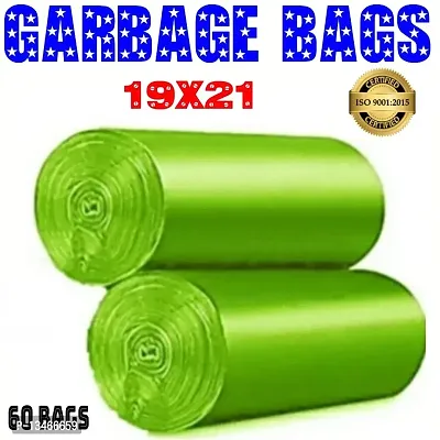 H R OXO- Biodegradable Green Garbage Bag - 19 X 21 inches Pack of 2,( 60 Pieces, Medium) Medium 10 L-thumb0