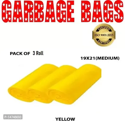 H R OXO-Biodegradable Yellow Garbage Bag 19X21 Pack of 03 ( 90 Pcs ) Medium Size 10 L