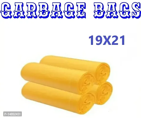 H R OXO-Biodegradable Yellow Garbage Bag 19X21 Pack of 04 ( 120 Pcs ) Medium Size 10 L-thumb0