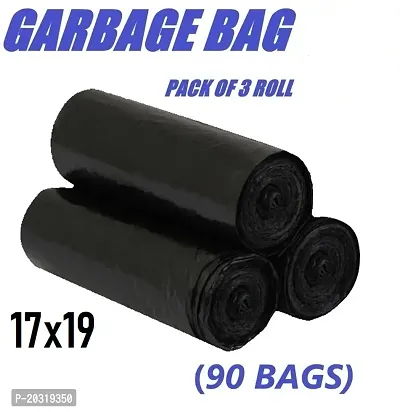 H R OXO-Biodegradable Small Size black 3 Roll Garbage Bag 17x19 (3X30 = 90 PCS)-thumb0