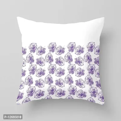 FA6 Single Pcs Leaf Pattern Cushion Covers Sofa Throw Pillowcase Soft Designer Pillow Cover for Living Room D?cor (Light Purple, 12x12 Inch)-thumb0