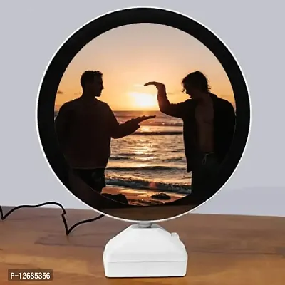 FA6 Birthday Gifts for Best Friend Personalized Customized Magic Mirror Photo Frame with LED Lights for Friendship Day, Couple Gifts-thumb0