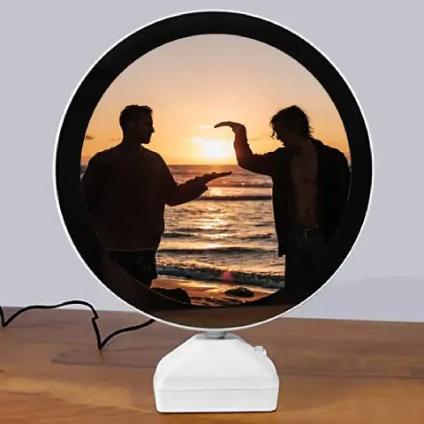FA6 Birthday Gifts for Best Friend Personalized Customized Magic Mirror Photo Frame with LED Lights for Friendship Day, Couple Gifts