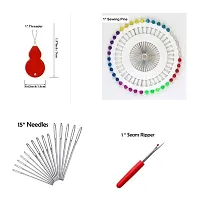 Qroof Embroidery Materials Beginners  Starter Kit(Sizes: 8  6 Inches Hoop), 14 Multicoloured Threads,15 Different Needles, 1 Threader , 1 Seam Ripper A complete pack set ​-thumb2