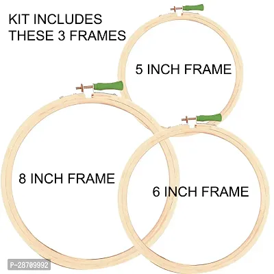 Qroof Embroidery Materials Beginners  Starter Kit(Sizes: 8,6,5 Inches Hoop),25 Multicoloured Threads,15 Different Needles, 1 Threader-thumb3