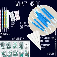 Qroof Lippan Art Material DIY Kit, A Kit with Ceramic Cones , Tools , Mould It Clay and Mirrors-thumb1