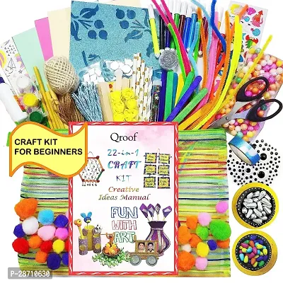 Qroof 22 in 1 Art and Craft Kit for Girls and Boys with Crafts Supplies Set All Craft Materials Items for Kids DIY for All Ages 8-10, Age 9-12, Age 12-16 Old - Art Kit # 2, Multicolour