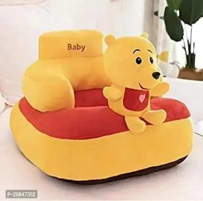 Yelow Coloured Pooh shaped soft plush baby sofa seat for 0-2 years baby-thumb0