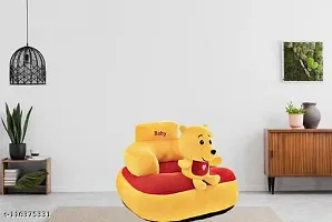 Yelow Coloured Pooh shaped soft plush baby sofa seat for 0-2 years baby-thumb1
