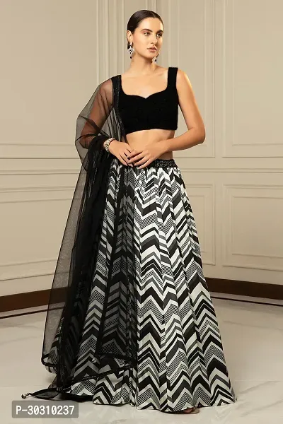 Stylish Black Rayon Solid Lehenga with Choli Set For Women-thumb0