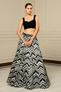 Stylish Black Rayon Solid Lehenga with Choli Set For Women-thumb1