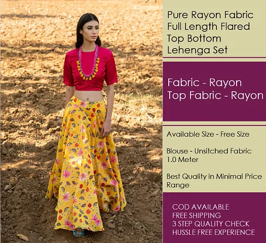 Trending Rayon Semi Stitched Lehenga Set