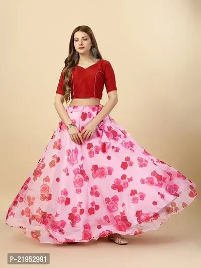 Stylish Women Polyester Semi Stitched Lehenga Cholis-thumb0