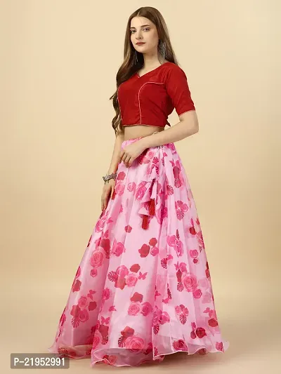 Stylish Women Polyester Semi Stitched Lehenga Cholis-thumb2