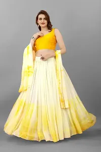 Stylish Yellow Georgette Lehenga Choli with Dupatta Set For Women-thumb1