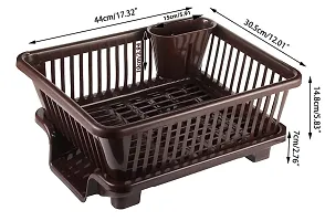 VRH Enterprise 3 in 1 Large Durable Plastic Kitchen Sink Dish Rack Drainer Drying Rack Washing Basket with Tray for Kitchen, Dish Rack Organizers-thumb1