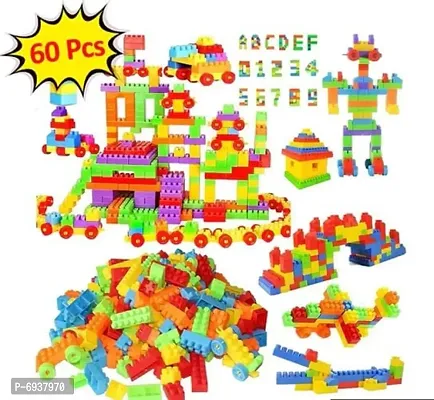60 Pieces Small Size Building Blocks for Kids , Smart Activity Fun and Learning Train Blocks for Kids, Building Bricks and Blocks for Kids, 60 Pieces Small Size Building Blocks , Bricks Blocks for Kid
