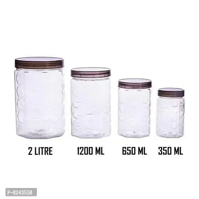 Plastic (Set of 4*3)(350ML,650ML,1200ML)(12 pcs Set) For Unique Use in Kitchen Storage Jars