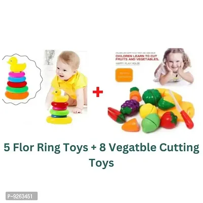 FASTTOON  5 Flor Ring Toys Plus 8 piece Vegitable Cutting Toys-thumb0