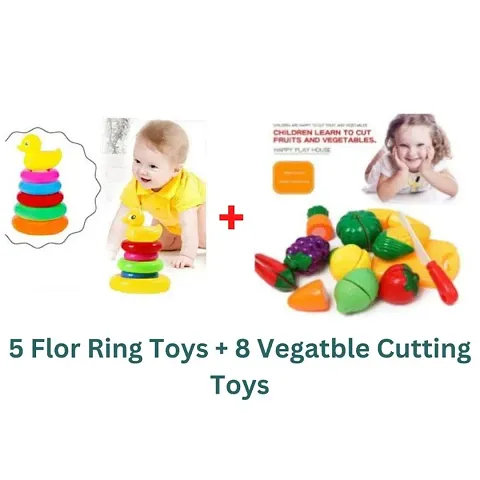 FASTTOON  5 Flor Ring Toys Plus 8 piece Vegitable Cutting Toys