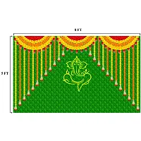 Banana Leaf Backdrop Cloth For Wedding, Mehndi And Festivals. It's Perfect For Wedding, Party, Newborn Celebration, Haldi, Mehndi And All Other Festive Occasion. | 8*5 FT-thumb1