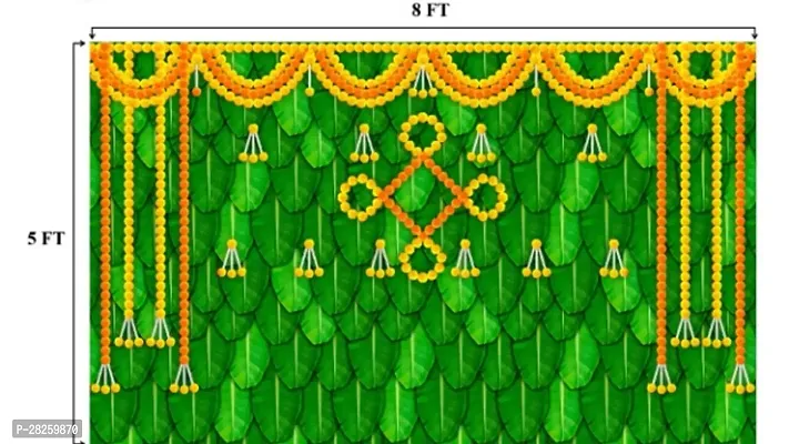 Banana Leaf Backdrop Cloth For Wedding, Mehndi And Festivals