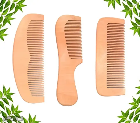 CRAFT CASTLE Handmade Neem Wood Broad Tooth Anti-Dandruff Comb For Men and Women-thumb0