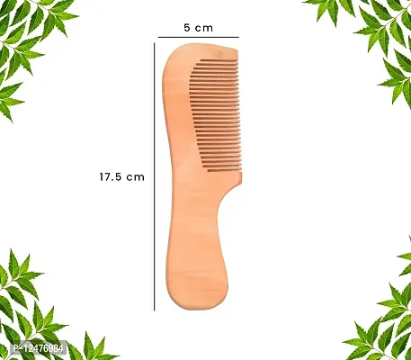 CRAFT CASTLE Handmade Neem Wood Broad Tooth Anti-Dandruff Comb For Men and Women-thumb2