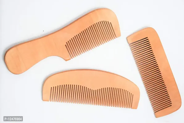 CRAFT CASTLE Handmade Neem Wood Broad Tooth Anti-Dandruff Comb For Men and Women-thumb5