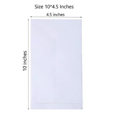 White Envelopes |10 by 4.5 inches | Cheque Size | Pack of 100 | By AMT