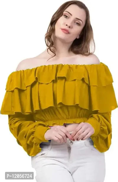 Beautiful Women Off-shoulder Crepe Top