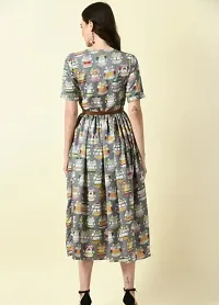 Classy Printed Crepe Dress For Women-thumb2