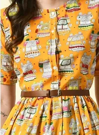 Elegant Printed Crepe Dress For Women-thumb1