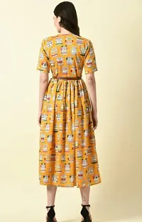 Elegant Printed Crepe Dress For Women-thumb2