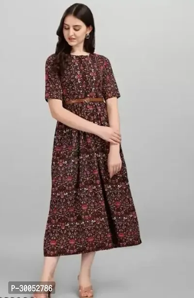 One piece Long dress with belt for ladies and girls