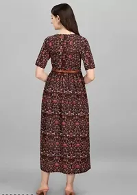 One piece Long dress with belt for ladies and girls-thumb1