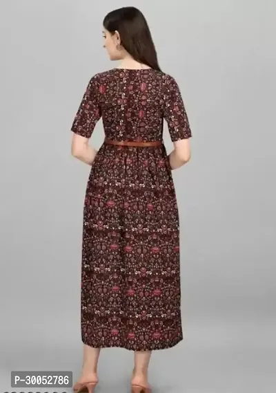 One piece Long dress with belt for ladies and girls-thumb2