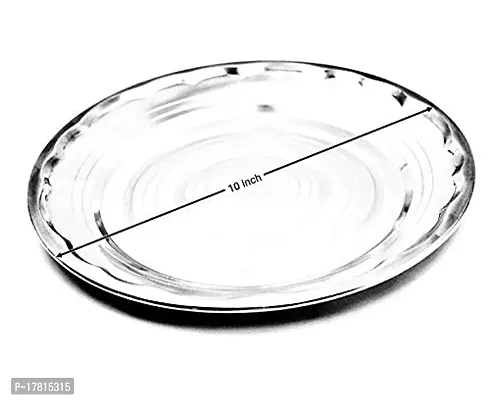 Stainless Steel Traditional Shape Heavy Gauge Dinner Plate/Bhojan Thali/Khumcha/Mess Tray Set, Straight Extra Deep Wall Design, 30 cm, Set of 1