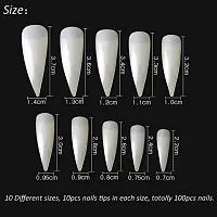 HUDA NAILS BEAUTY Reusable Artificial Nails, Set of Natural 100Pcs Fake Nails (10 Sizes) with False Nails Glue(3gm), Best Rakhi Gift-thumb2