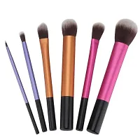 NANCY AJRAM X REAL TECHNIQUES 6 PCS luxury black colorful synthetic hair makeup eyebrow lip brush, individual long tube vegan gold makeup brush set-thumb3